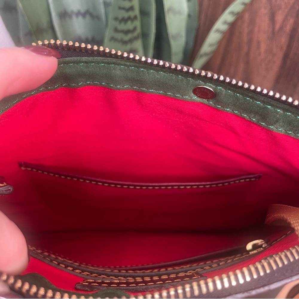 Dooney & Bourke Crimson Red Crossbody Huntington Letter Carrier Bag - Picture 6 of 13
